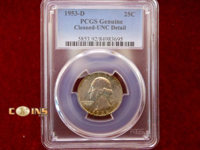 Lot 36-488311 - UNC 1953-D Silver Washington Quarter, PCGS Graded UNC.