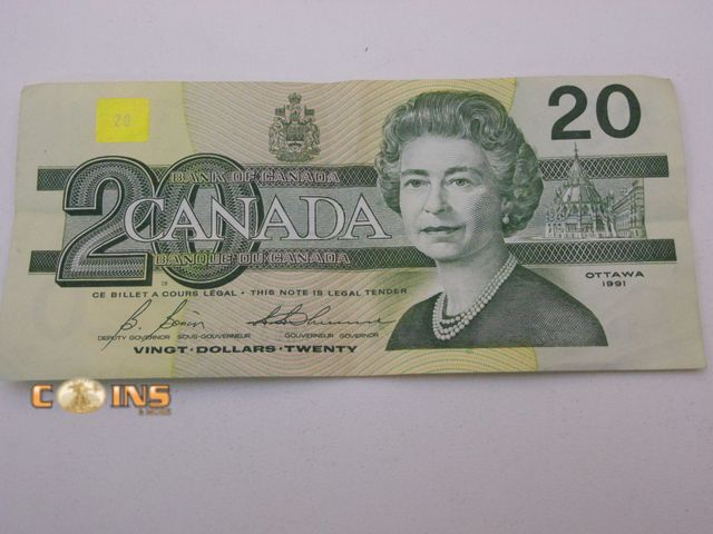 Lot 36-486285 - 1991 Canadian $20 Note.