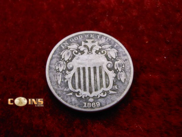 Lot 36-486678 - 1869 US Shield Nickel.