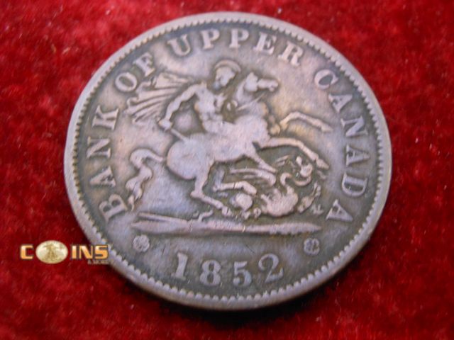 Lot 36-486572 - 1852 Bank of Upper Canada One Penny Bank Token.