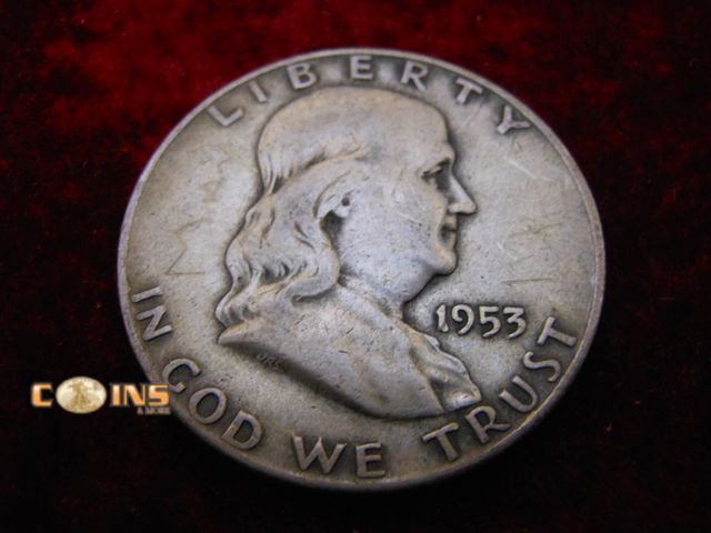 Lot 36-087169 - 1953-D Silver Franklin Half Dollar.