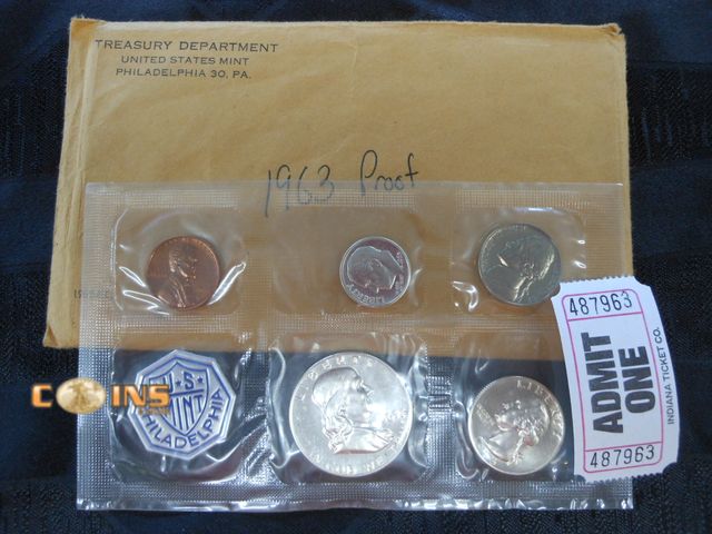 Lot 36-487963 - 1963 Silver US Mint Proof Set.