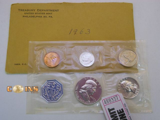 Lot 36-488337 - 1963 Silver US Mint Proof Set.