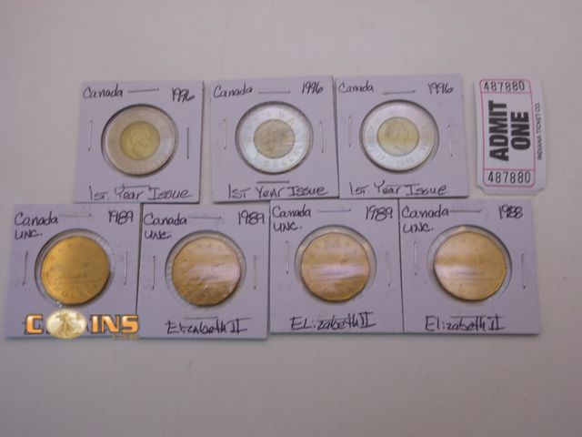 Lot 36-487880 - Lot of Canadian Loonies and Twoonies (First Year Issue).  $10 Face.