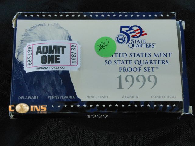Lot 36-487889 - 1999 US Mint Proof Quarter Set.