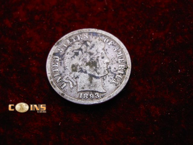 Lot 36-487776 - 1893 Silver Barber Dime.