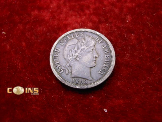 Lot 36-486948 - MUST SEE Rare in This Condition 1893-O Silver Barber Dime.  Full LIBERTY.