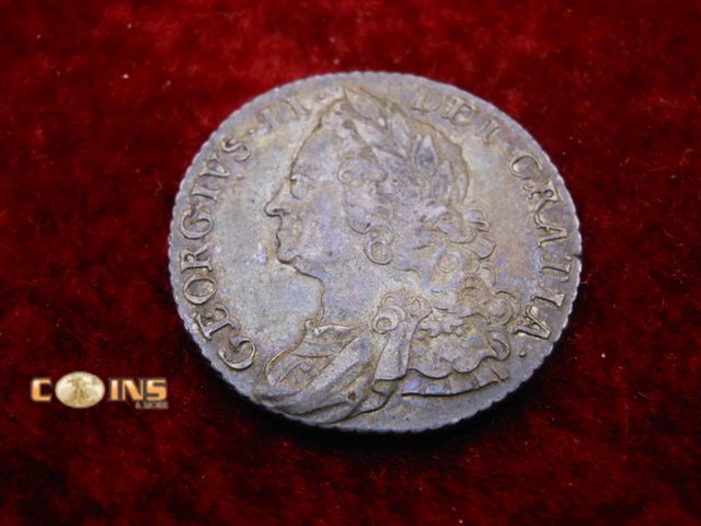 Lot 36-487852 - BETTER CONDITION 1758 Silver George II, Shilling.
