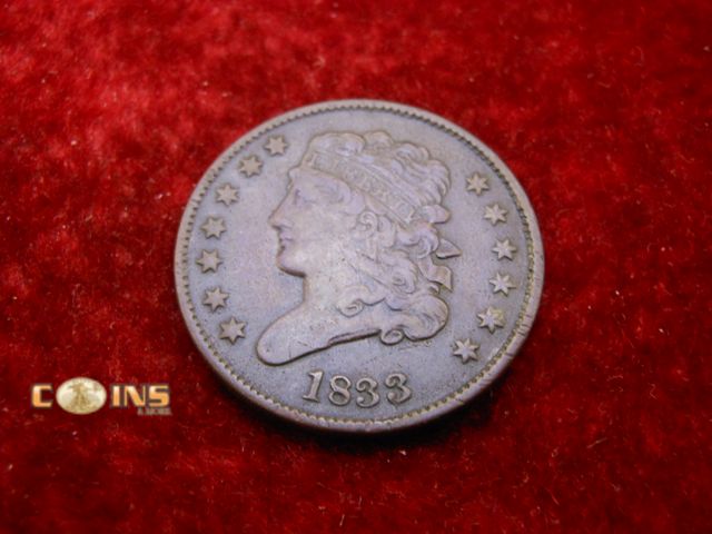 Lot 36-486459 - RARE in This Condition 1833 US Half Cent. Full Crisp LIBERTY.