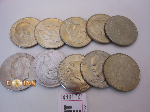 Lot 36-489172 - Lot of Ten Assorted Eisenhower Dollars.