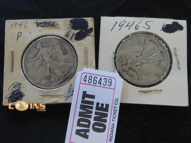 Lot 36-486439 - 1946 and 1946-S Silver Walking Liberty Half Dollars.