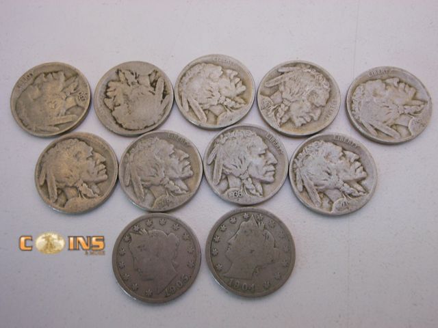 Lot 36-488295 - US Nickel Lot, Buffalo and "V" Nickels.
