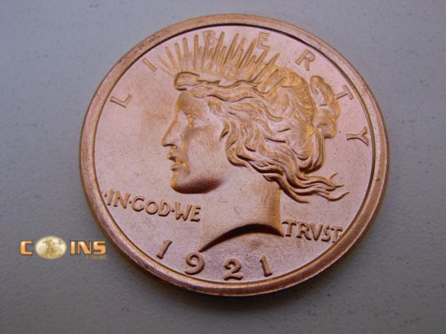 Lot 36-486271 - .999 Fine Copper One Ounce Peace Design Round.