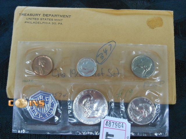 Lot 36-487964 - 1962 Silver US Mint Proof Set.