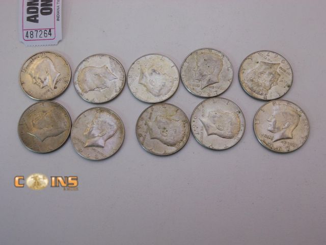 Lot 36-487264 - Lot of Ten Silver Kennedy Half Dollars.