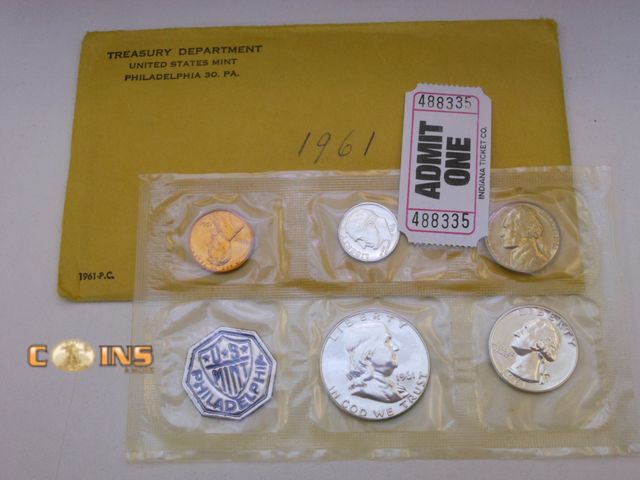 Lot 36-488335 - 1961 Silver US Mint Proof Set.