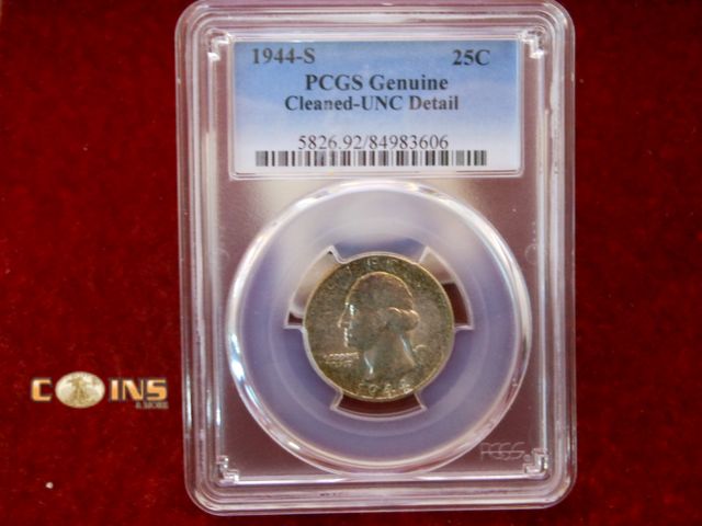 Lot 36-488307 - UNC 1944-S Silver Washington Quarter, PCGS Graded UNC.