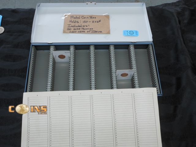 Lot 36-086690 - Metal 2x2 Storage Box With Two 2025-D Cents.
