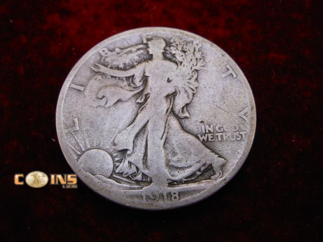 Lot 36-487828 - 1918-S Silver Walking Liberty Half Dollar.