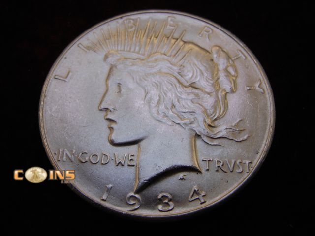 Lot 36-487799 - AU/BU 1934-D Silver Peace Dollar.  Fantastic Eye Appeal.