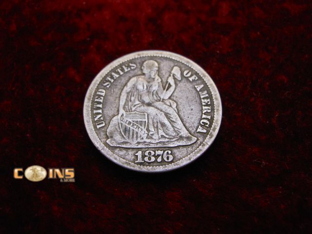 Lot 36-086639 - Better 1876-CC Silver Seated Dime.  Full LIBERTY.