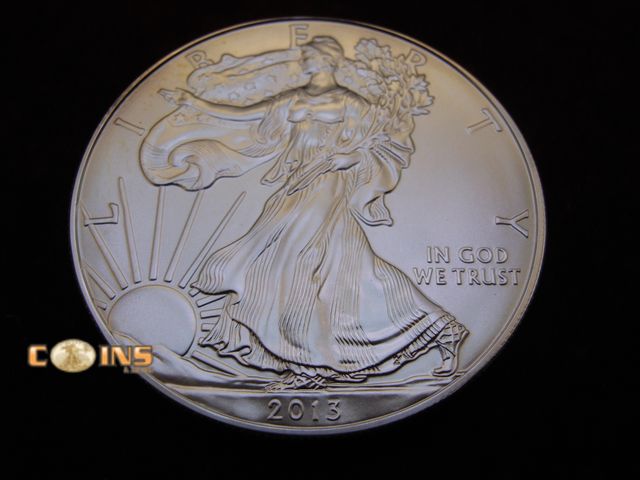 Lot 36-487259 - UNC/BU 2013 Silver American Eagle.  .999 Fine Silver One Troy Ounce Round.