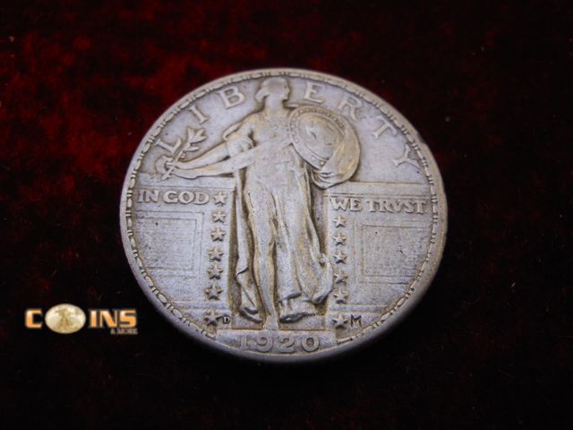 Lot 36-087126 - KEY DATE Better Condition 1920-D Silver Standing Liberty Quarter, Fantastic Eye Appeal.