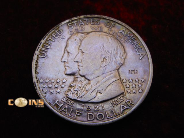Lot 36-086749 - BETTER 1921 2x2 in Field Alabama Silver Commemorative Half Dollar.