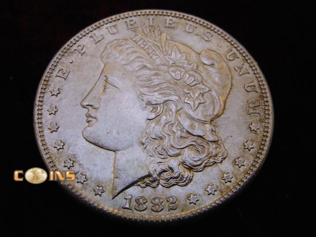 Lot 36-087114 - AU+ 1882-S Morgan Silver Dollar.