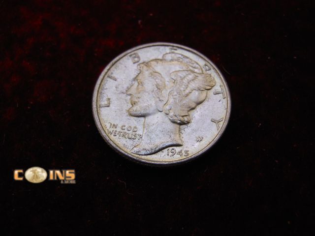 Lot 36-486246 - AU/BU 1943 Silver Mercury Dime.