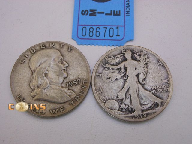 Lot 36-086701 - Lot of Two Silver Half Dollars.