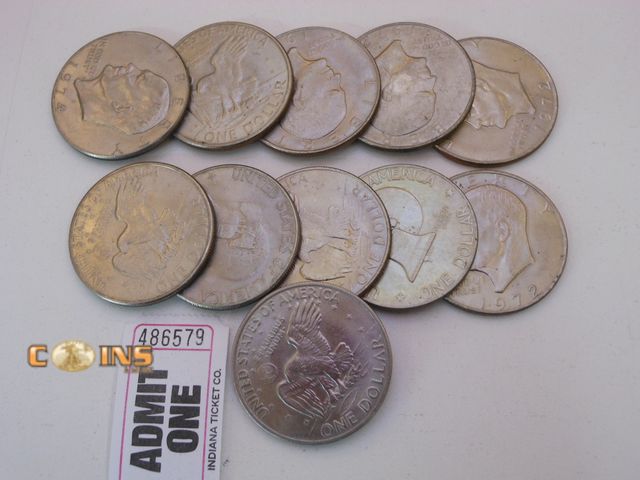 Lot 36-486579 - Lot of 11 Assorted Eisenhower Dollars.