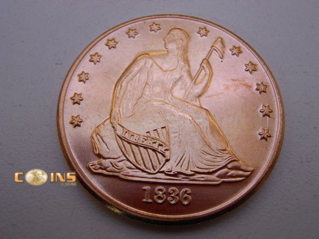 Lot 36-486268 - .999 Fine Copper One Ounce Seated Design Round.