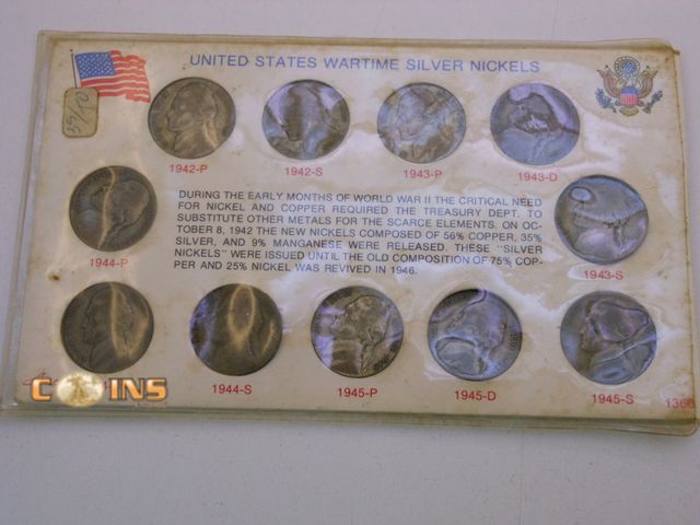 Lot 36-086592 - US Silver War Jefferson Nickel Set.