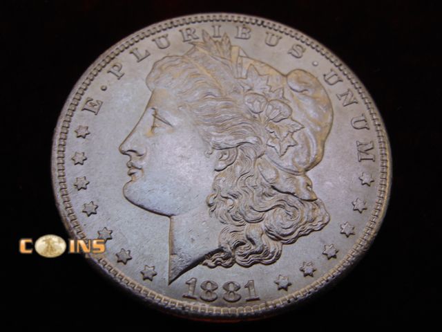 Lot 36-487278 - AU/BU 1881-S Morgan Silver Dollar.
