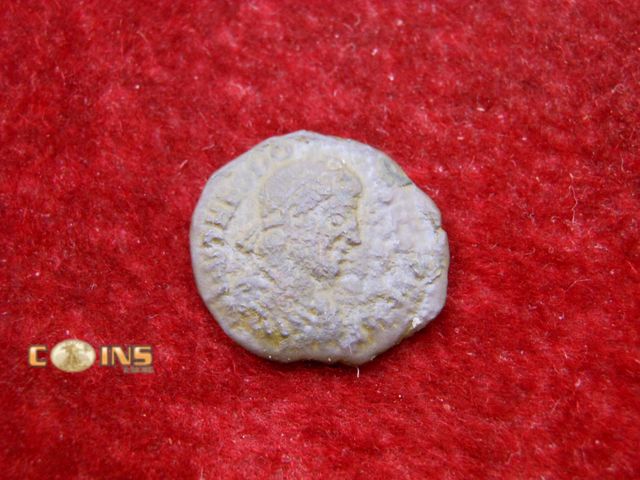 Lot 36-238278 - Theodosius I-379-395 AD....F/VF...Rev.- Concordia with Christian Cross!