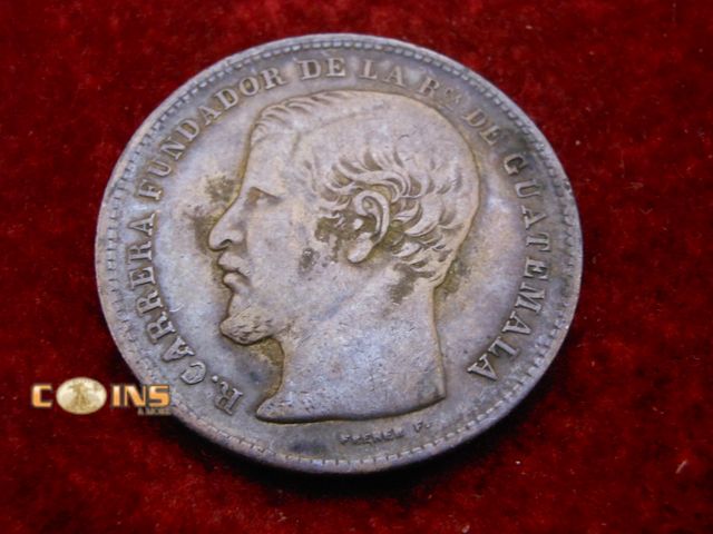 Lot 36-486705 - 1870 R Guatemala 1 Un Peso, Silver .900 , KM# 190.1, Rafael Carrera.