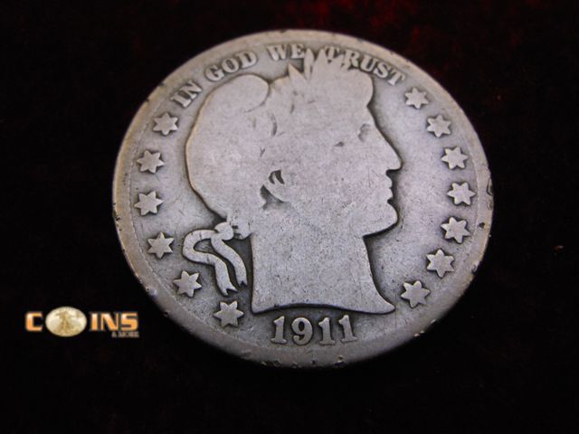 Lot 36-487728 - 1911 Silver Barber Half Dollar.