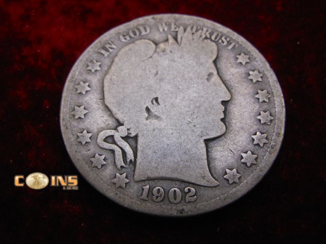 Lot 36-487734 - 1902 Silver Barber Half Dollar.