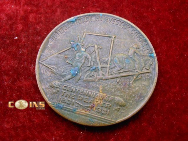 Lot 36-238218 - 1931 - Cyrus Hall McCormick - Inventor of the Reaper - Bronz - Harvester Medal.