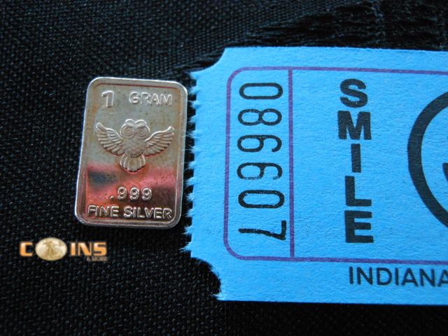 Lot 36-086607 - .999 Fine Silver One Gram Bar.