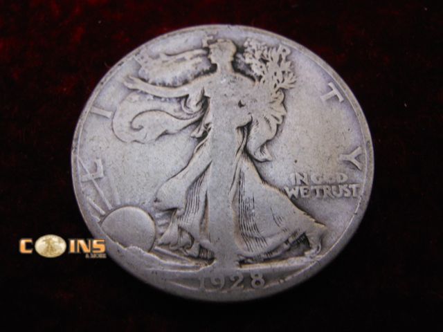 Lot 36-487829 - 1928-S Silver Walking Liberty Half Dollar.
