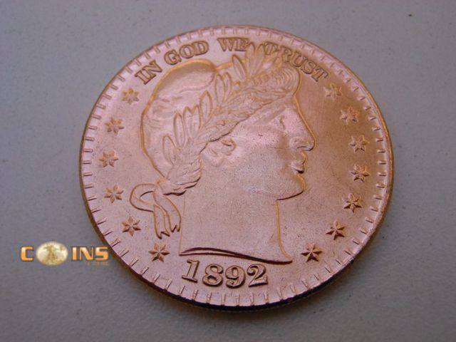 Lot 36-486273 - .999 Fine Copper One Ounce Barber Design Round.