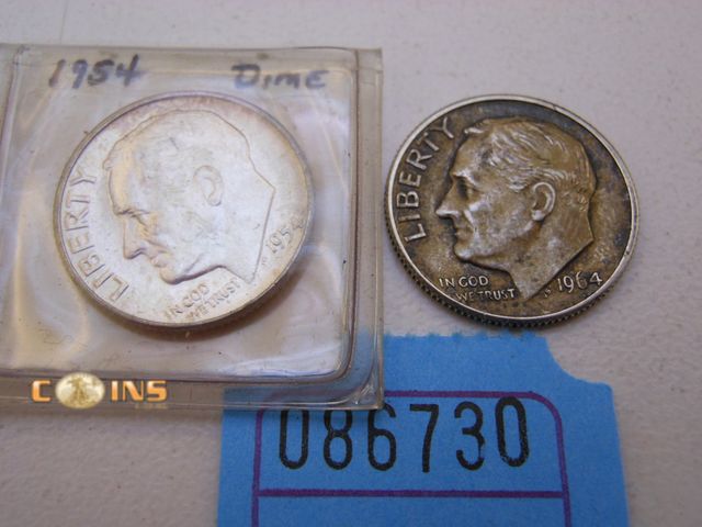 Lot 36-086730 - Lot of Two Roosevelt Silver Dimes.