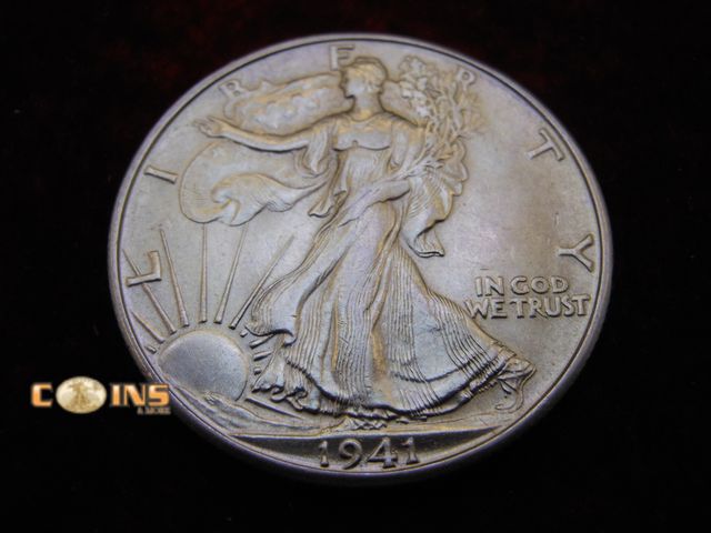 Lot 36-486472 - AU/BU 1941-D Silver Walking Liberty Half Dollar.
