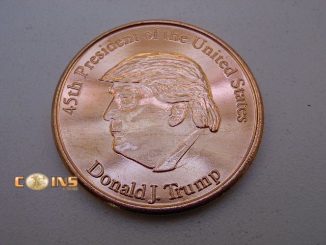Lot 36-486276 - .999 Fine Copper One Ounce Trump Design Round.
