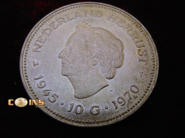 Lot 36-487344 - 1970 Silver 10 Gulden Coin 1970 Netherlands 25th Anniversary of Liberation .720 Fine.