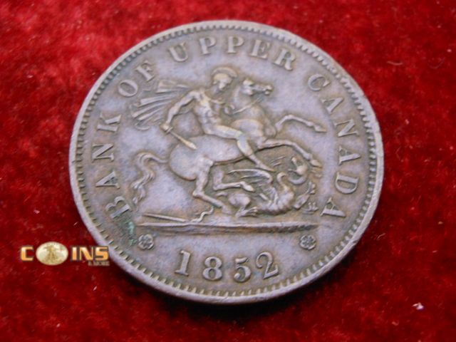 Lot 36-486254 - 1852 Copper Bank of Upper Canada One Penny.