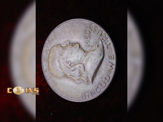 Lot 36-486479 - AU+ 1950-D Silver Franklin Half Dollar.  Full Bell Lines.