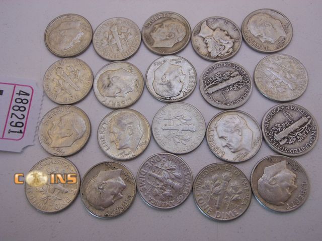 Lot 36-488291 - Lot of 20 Silver Dimes, Pictured.